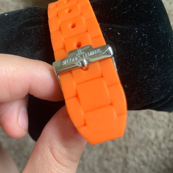 Orange Jacques Lemans Men's 1-1622N Rome Sports Watch Analog Silicone Strap - Picture 9 of 10